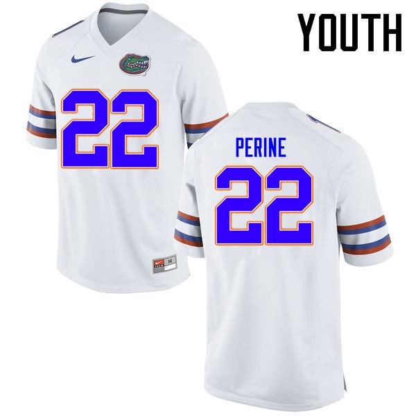 NCAA Florida Gators Lamical Perine Youth #22 Nike White Stitched Authentic College Football Jersey GTS8364JH